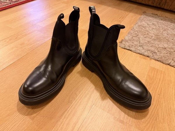 Men Dirk Bikkembergs Boots Black Leather 43