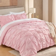 Pink Full Size Comforter Set 79x90Inch , 3 Pieces Soft Lightweight Cute Pinc...