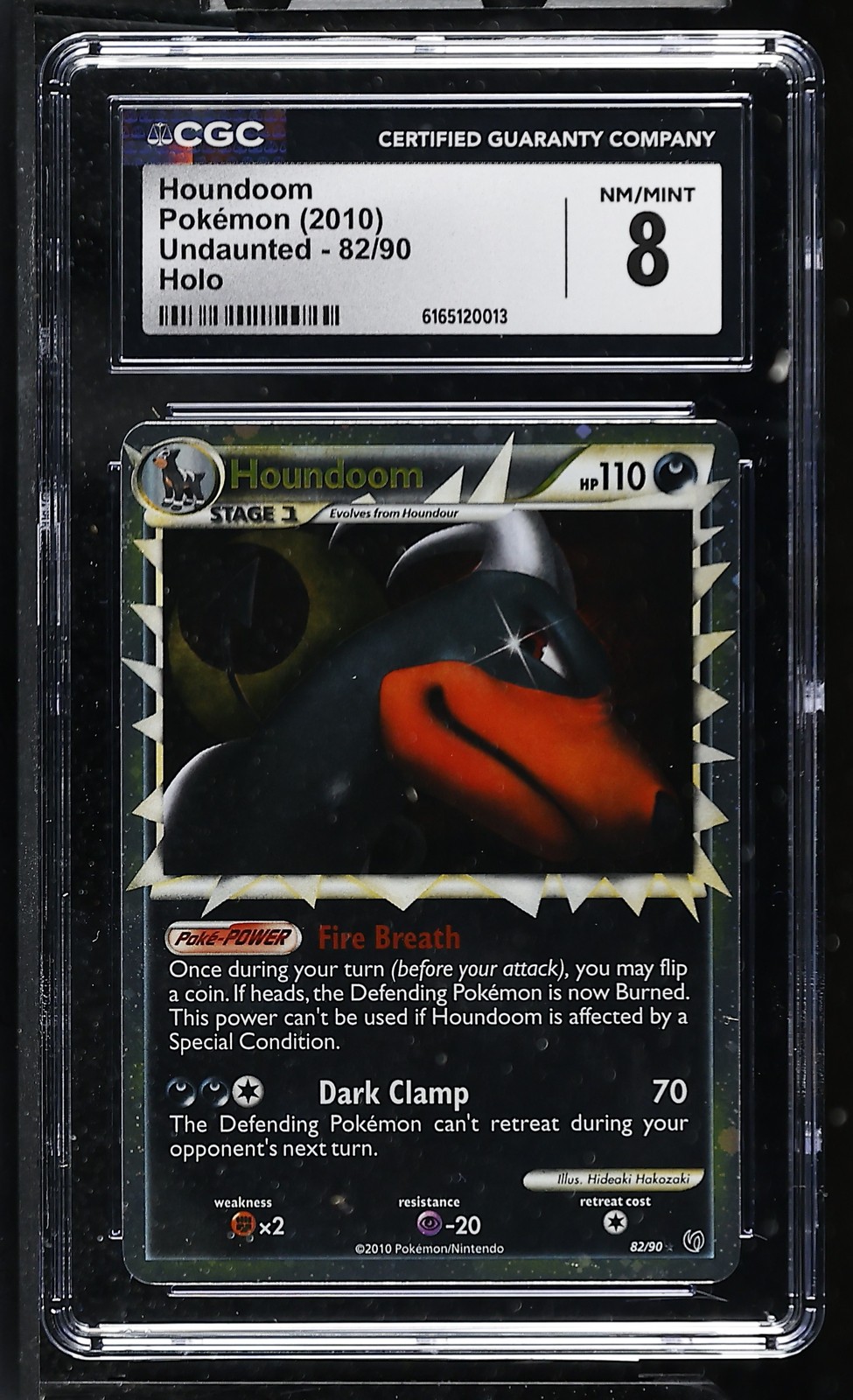 CGC 8 Houndoom Prime 82/90 Undaunted Holo Pokemon Card