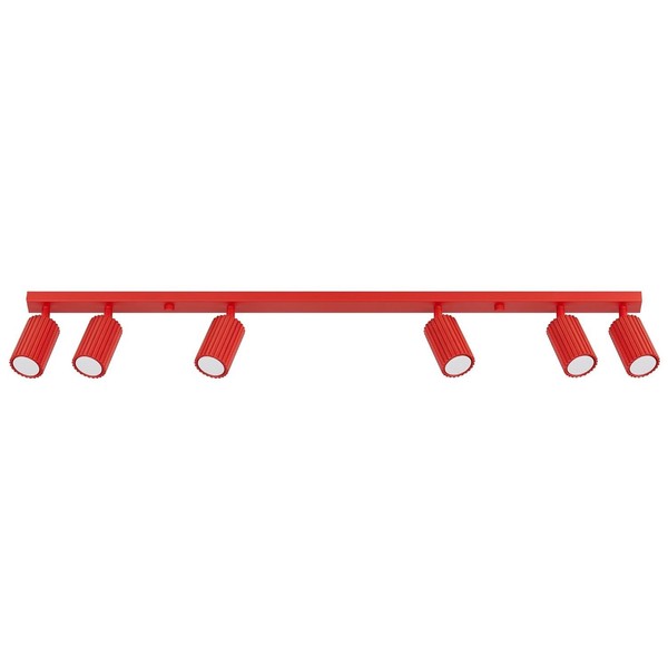 Deckenstrahler Aluminium Rot Schwenkbar Drehbar GU10 H:117 Cm Deckenleuchte BüRo-image