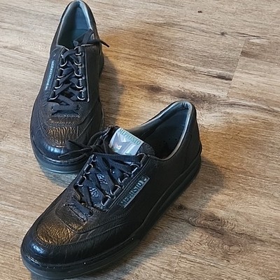 Mephisto Men's Match Black Mamouth 714 Flat Heel Lace-Up Sneakers 9.5
