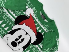 Disney Mickey Mouse Green Ugly Christmas Holiday Sweater Size L