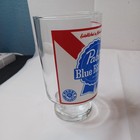 1970's Extra Large Pabst Blue Ribbon 28 oz Beer Glass 7” tall PBR Footed Base — photo 2