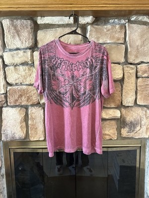 Affliction Y2K VTG T SHIRT RED WINGS SZ L MENS DISTRESS SKATE GRUNGE EAGLE CROSS