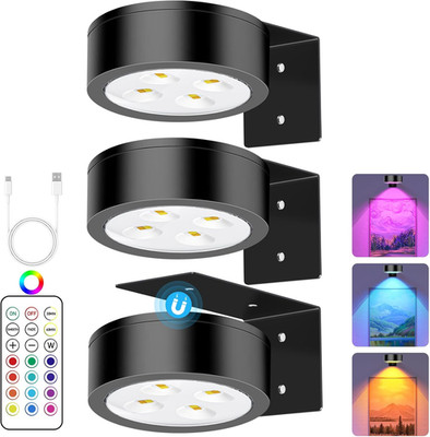 13 RGB Color Changing Led Art Display Light for Picture Frame,Rechargeable Batte