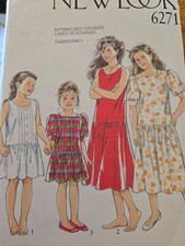 New Look 6271 Vintage Used Sewing Pattern Child Dresses  Age 4-12 Years