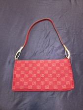 Red DKNY Monogram Logo Shoulder Bag Handbag Purse
