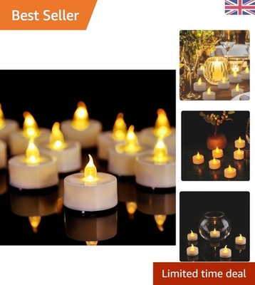 Realistische flackernde LED Teelichter - 12er Pack, sicher für Kinder und Haustiere, warmes Leuchten
