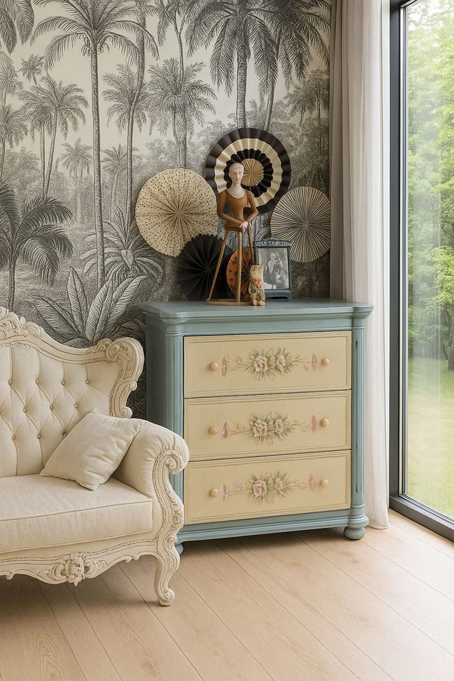 Cómoda Rokoko Brocante Armario Cómoda De Ropa Shabby Sideboard Antiguo Anrichte - Imagen 2 de 4