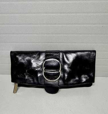 Vintage HOBO Audrey Foldover Clutch Patent Leather 