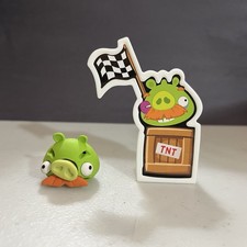 Angry Birds Green Mustache Pig 1" Puzzle Eraser  Stand Eraseez No Eyebrows