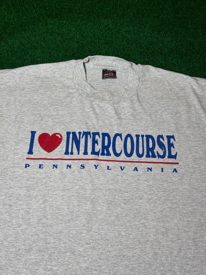 Camiseta vintage años 90 I Heart Intercourse PA sexo divertido Pennsylvania destino XL Foto 3 de 4