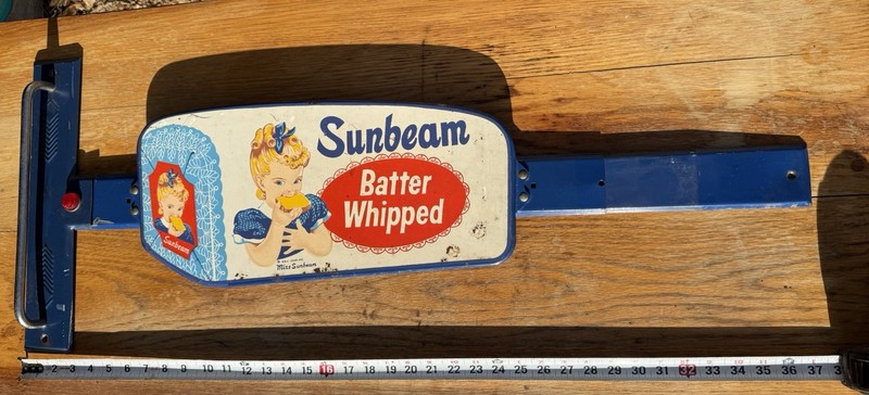 Vintage Sunbeam Bread Metal Push Bar + Handle : Advertising