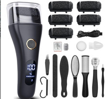 Electric Foot Callus Remover 3 Speed 6 Larger Grinding Heads Pedicure Care Kit