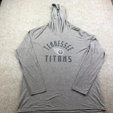 Tennessee Titans Pullover Mens XL Gray NFL Football Hooded Shirt Long Sleeve