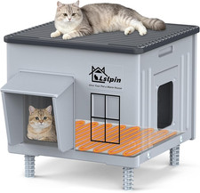 Heated Cat House for Outdoor Cats Weatherproof Insulated Elevated Feral Cat