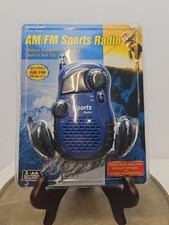 Vintage Lenoxx Sound NEW Blue AM FM Sports Radio PR-35M Headphones Speaker