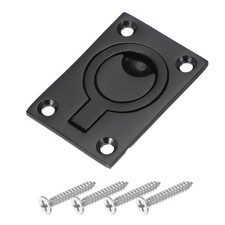 2-1/2"-1-3/4" Flush Pull Ring Handles Recessed Door Pull with Screw Black