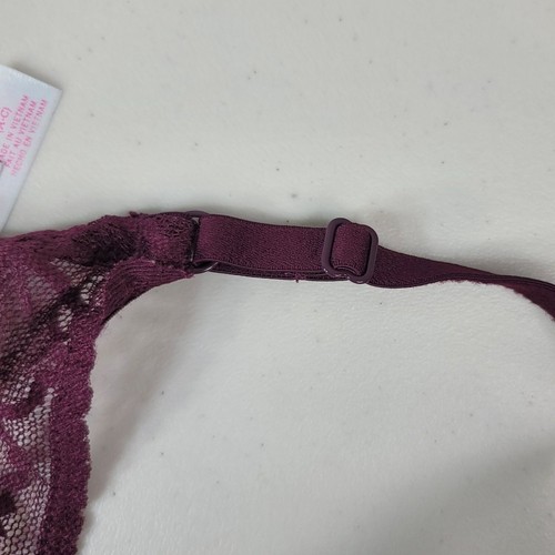 Victoria's Secret PINK PushUp Bra Purple Large Lace Racerback Underwire Longline - Picture 7 of 9