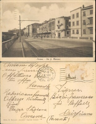 ANCONA ANIMATED VIA MARCONI WITH BIKE AND VINTAGE CAR IMAGE OF 900 -N.49625