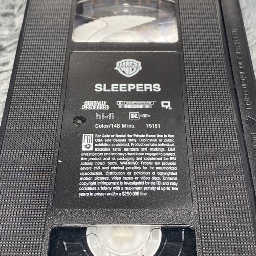 Sleepers VHS 2001 Robert Deniro Brad Pitt Kevin Bacon Warner Home Video Film - Picture 8 of 8