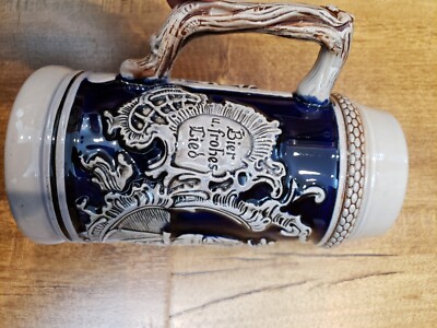 Vintage W. GERMANY BEER STEIN MUG Bier U. Frohes Lied Macht