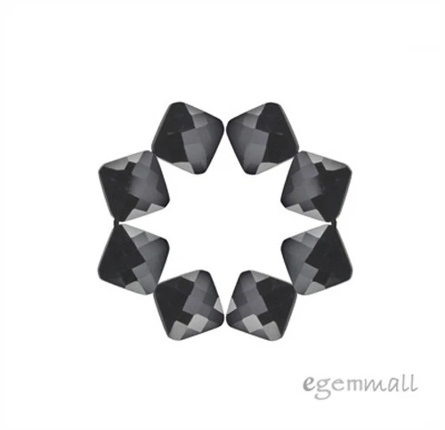 Cuentas cuadradas de rombo de circonita cúbica de 10 circonitas 7 mm negro azabache #64795 Foto 2 de 2