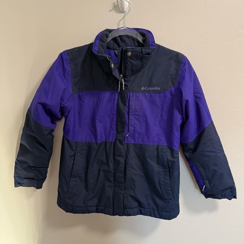 Columbia Kinder Größe 10/12 lila schwarz Winter Mantel Jacke Omni Heat Ski Outdoor