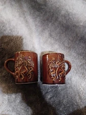 Vintage Hall's  2 Ceramic Dancing Sailors Coffee Mugs  Made In USA