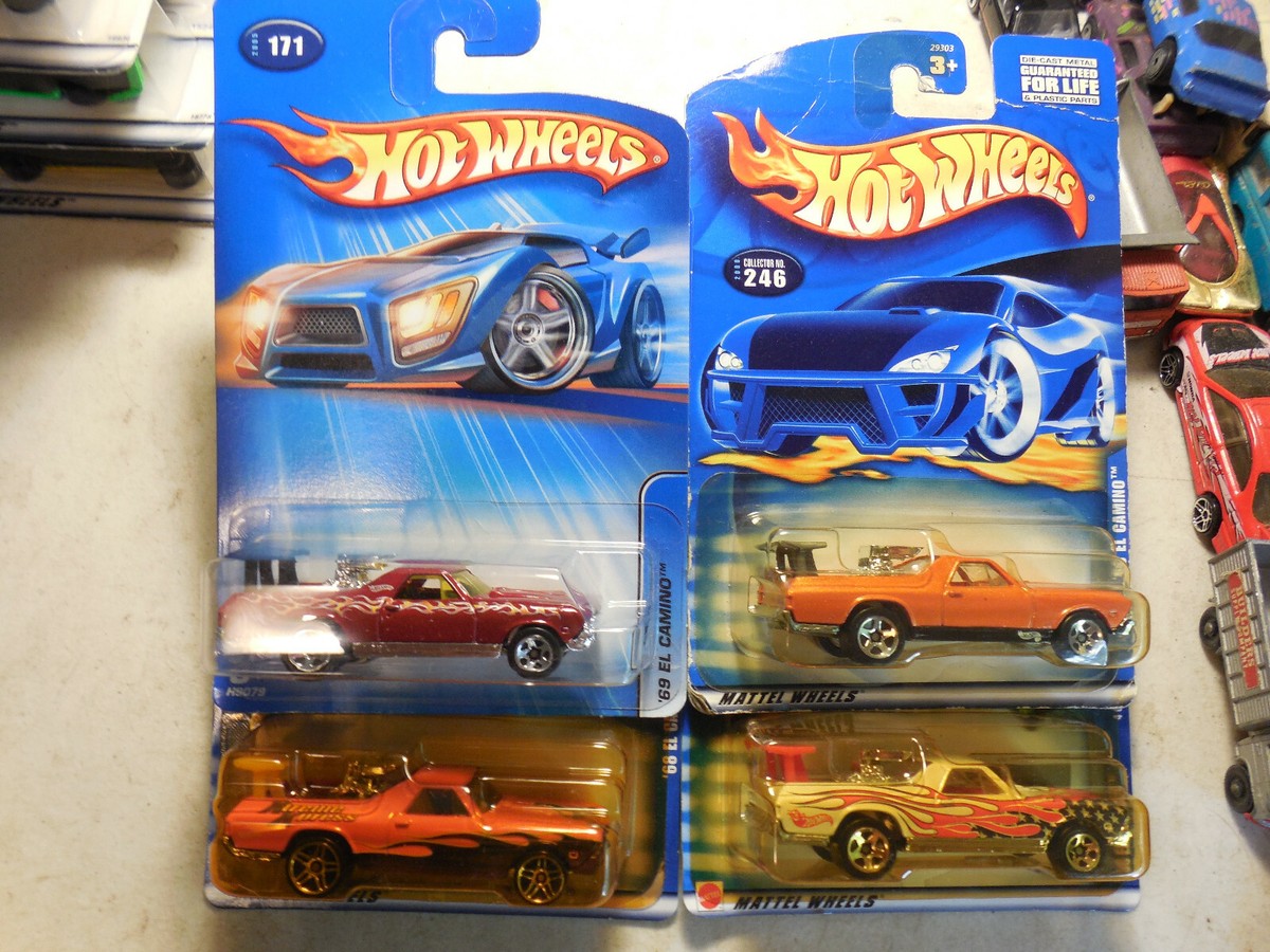 HOT WHEELS '68/69 EL CAMINO LOT 4 FLAMES AMERICAN FLAG CHEVY
