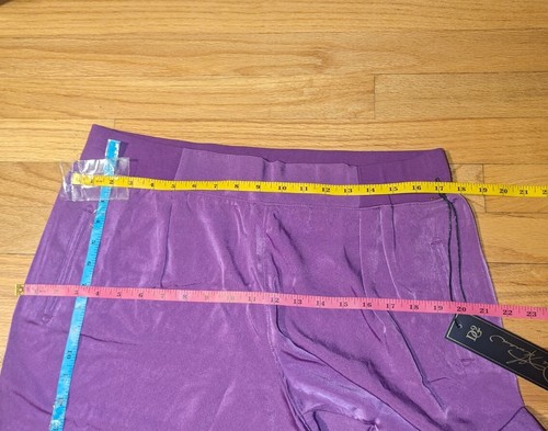 Purple Faux Silk Pull On Jogger Pants DG2 BY DIANE GILMAN WOMEN'S X-LARGE - 第 4/7 張圖片