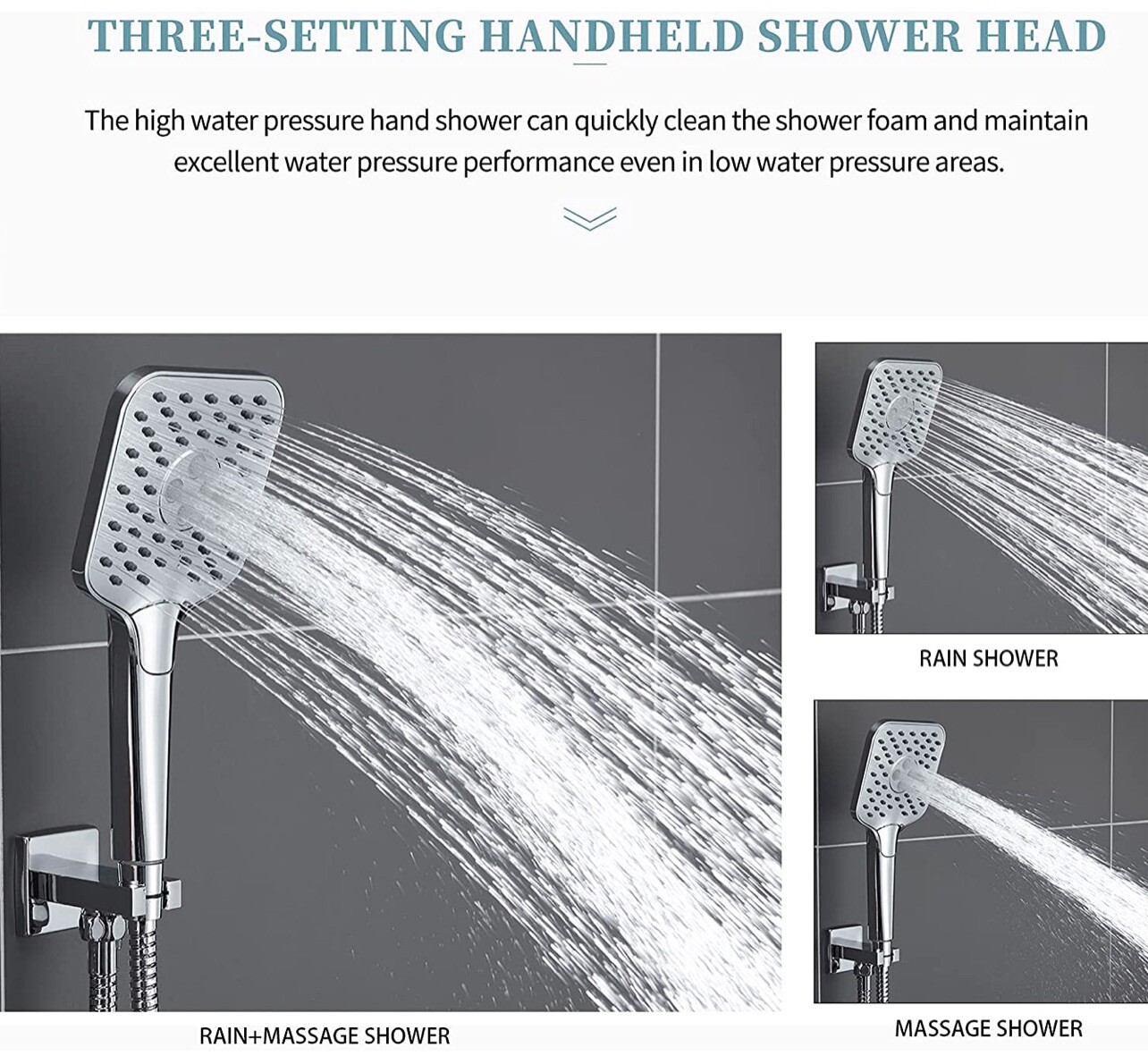 Gabrylly 10” High Pressure Rain Shower Head w/ Handheld Shower System #G1371100D