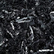 Crinkle Cut Paper Shred Filler 1/2 LB for Gift Wrapping - Black Silver