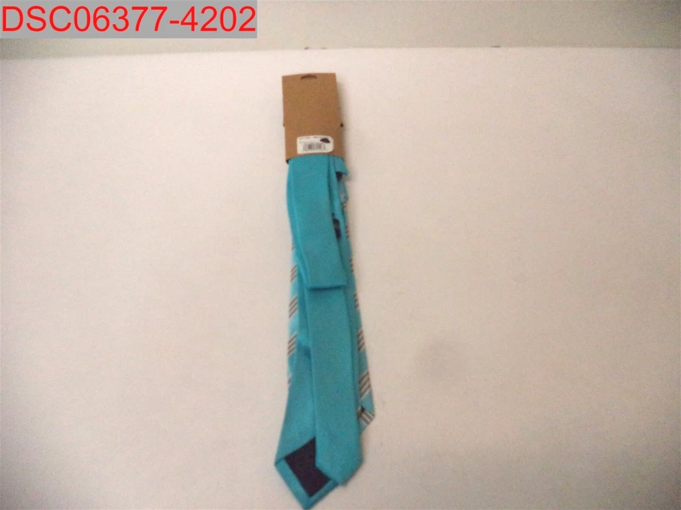 Новый с Ярлыками - Umo Lorenzo бирюзовый дуэт галстуки и носовой платок комплект, обычный размер 400382721263 - Изображение 2 из 4