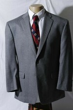 Jos. A. Bank Men's Gray Herringbone Side Vent Sport Coat Jacket Blazer 43R