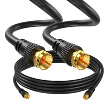 50ft RG6 Dual Coaxial Cable Extension Digital Antenna Black TV Satellite