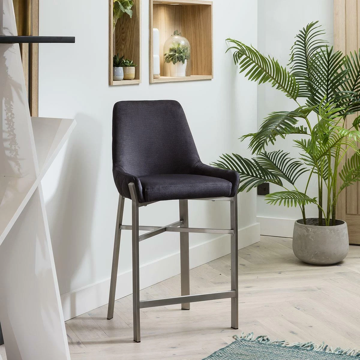 Grey quilted bar stools sale