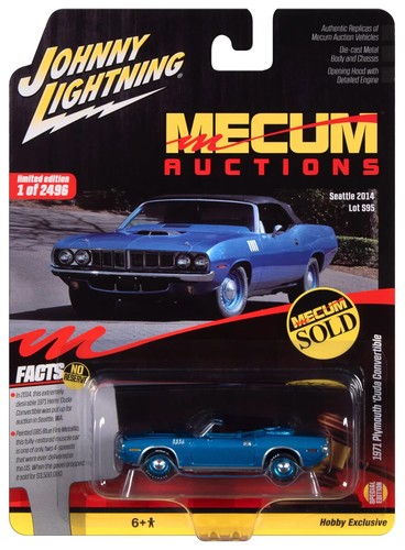 1/64 3 JOHNNY LIGHTNING MECUM 1971 PLYMOUTH TOAD RUNNER,CUBA 1969 CAMARO YENKO - Picture 2 of 13