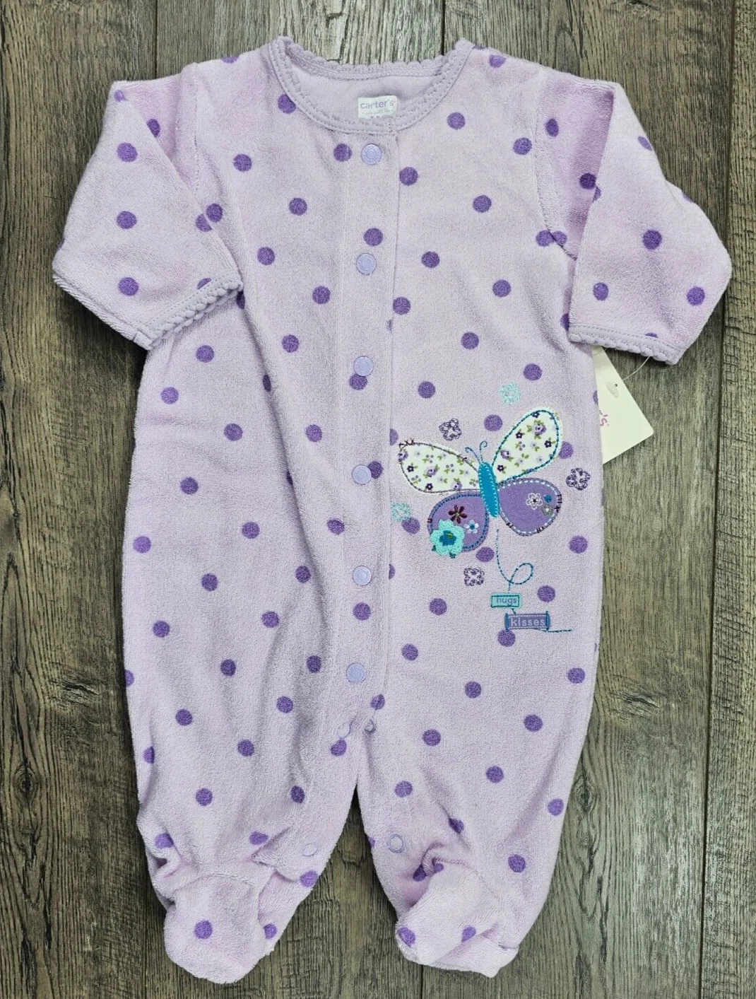 Baby Girl Clothes New Carter's Vintage 3 Month Purple Butterfly Outfit