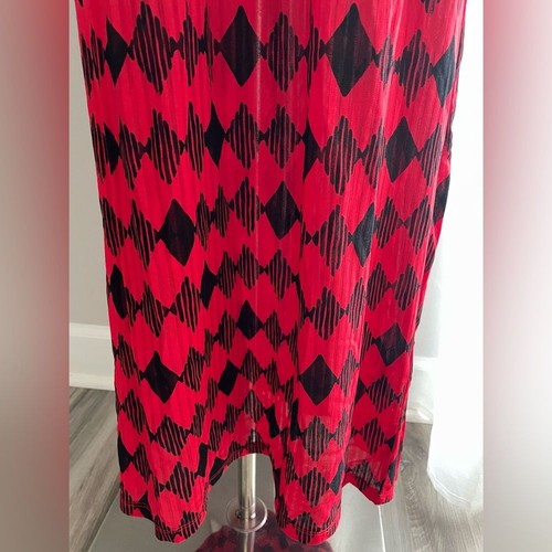 NWT ZARA Geometric Print Red Midi/Maxi Belted Kimono Dress Size Medium - Picture 8 of 13