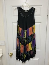 Women's Henna Tie Die Summer Dress Coverup Rayon One Size