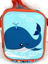 Lunch Bag For Kids Blue Whale by Fridge Pak Fully Insulated Cooler Tote