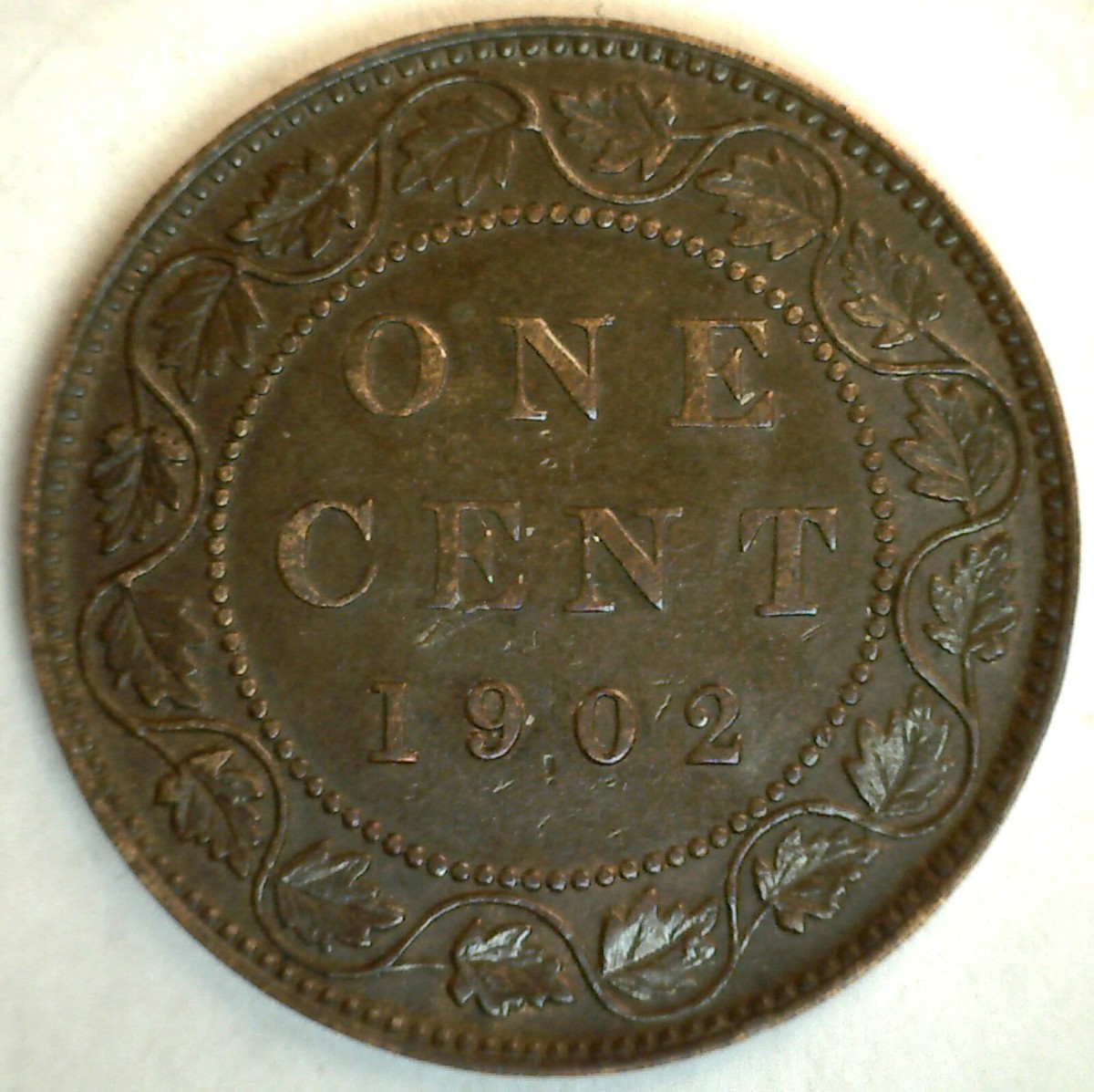 1902 Canada Bronze Cent Coin 1c Canadian Large Cent Extra Fine