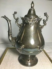 Mid Century Wallace Baroque Silver Plate Coffee & Tea Rococo Teapot #299 