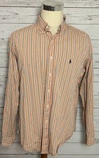 Ralph Lauren Men's Custom Fit Striped Long Sleeve Button Down Shirt Size 17.5