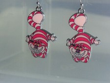 CHESHIRE CAT ALICE IN WONDERLAND EARRINGS BALL DOT FRENCH EARRING HOOKS