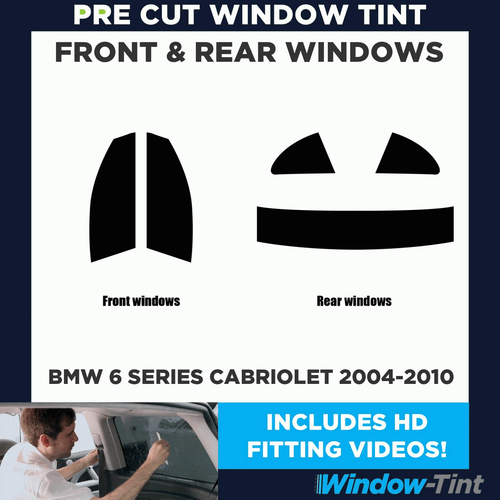 For BMW 6 Series Cabriolet 2004-10 Full Pre Cut Window Tint Kit Front & Rear - Picture 2 of 10