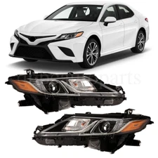 Headlights LH+RH For 2018 2019 2020 2021 2022 Toyota Camry SE Pair Headlamps