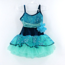 Curtain Call Costumes Ballerina Dress-Up Halloween Costume Size CXS Teal Floral