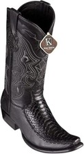 King Exotic BLACK GENUINE PYTHON SNAKE Western Boot Dubai Square Toe D 479F5705